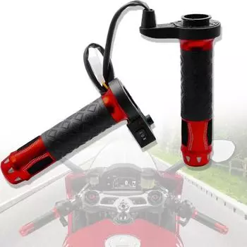 1 пара зимних мотоциклетных ручек из алюминиевого сплава 12 В с электрическим подогревом, руль золотистый