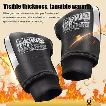 1 пара зимних мотоциклетных снего- и водонепроницаемых теплых рулей для езды на открытом воздухе со светоотражающими полосками, утолщенные перчатки с бархатной подкладкой