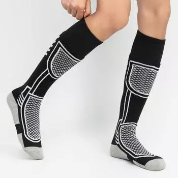 1 пара зимних носков унисекс с высокой трубой, влагоотводящие носки для походов и занятий спортом синий