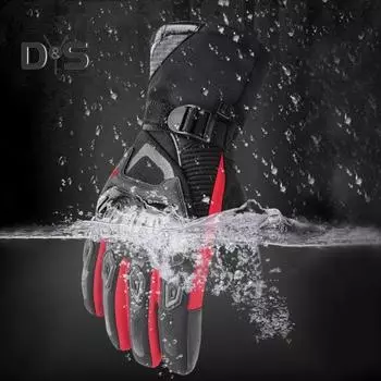 1 пара зимних перчаток для езды на мотоцикле, ветрозащитные, водонепроницаемые, с сенсорным экраном, противоскользящие, теплые, для холодной погоды, мужские перчатки для езды с закрытыми пальцами XL чёрный