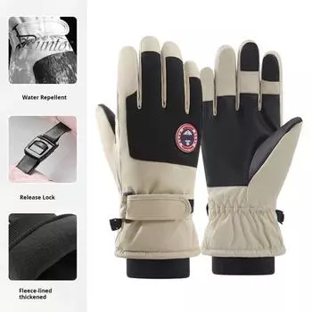 1 пара зимних перчаток для велоспорта с сенсорным экраном, унисекс, водонепроницаемые, ветрозащитные, толстые, теплые, мягкие, противоскользящие, с отличным трением, для ладоней, для катания на лыжах на открытом воздухе серый