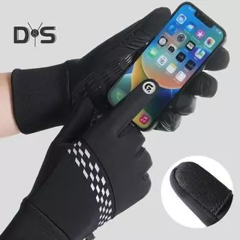 1 пара зимних перчаток для велоспорта, теплые, с сенсорным экраном, противоскользящие, ветрозащитные, водонепроницаемые, для холодной погоды, для мужчин и женщин, для езды на мотоцикле, катания на лыжах, с закрытыми пальцами M A чёрный