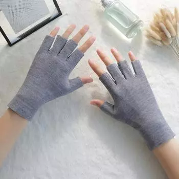 1 пара зимних перчаток унисекс с половиной пальцев, толстые, теплые, нескользящие, мягкие, устойчивые к холоду, высокоэластичные перчатки для езды на велосипеде One Size серый