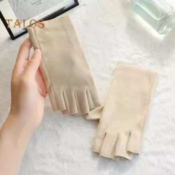 1 пара зимних перчаток унисекс с толщиной до половины пальца, теплые, нескользящие, мягкие, устойчивые к холоду, высокоэластичные перчатки для езды на велосипеде чёрный