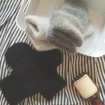 1 пара зимних перчаток, утолщенные плюшевые вязаные перчатки на пять пальцев, унисекс, нескользящие, для холодной погоды, для вождения, гольфа, катания на лыжах и коньках светло-серый