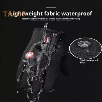 1 пара зимних перчаток, водонепроницаемые, износостойкие, противоскользящие, для велоспорта, скалолазания, на молнии, толстые, плюшевые, ветрозащитные, для сенсорного экрана на пять пальцев, для спорта на открытом воздухе XL синий