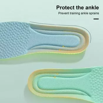 1 пара зимних подошв, ударопрочные, впитывающие пот, теплые, мягкие, эластичные, антисептические, дышащие, гибкие, без запаха, унисекс, спортивные стельки 45-46 синий