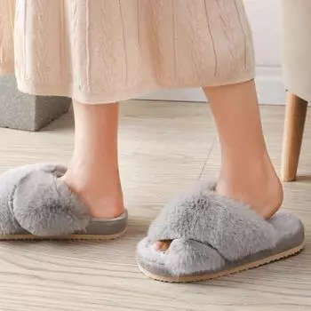 1 пара зимних тапочек из ЭВА, мягкие на ощупь, повседневные моющиеся домашние тапочки для спальни 37-38 серый