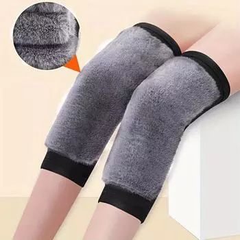 1 пара зимних теплых наколенников для женщин, мужчин, пожилых людей, наколенники для холодных ног, защита колена для бега, S серый