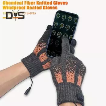 1 пара зимних теплых перчаток с подогревом, мягкие дышащие двухсторонние согревающие перчатки для мужчин и женщин, теплые перчатки с закрытыми пальцами темно-серого