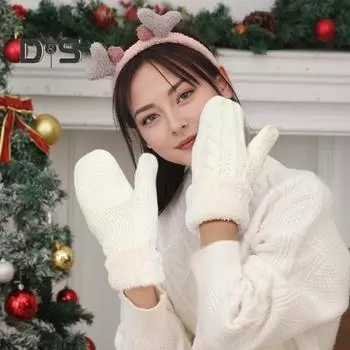 1 пара зимних варежек унисекс, двухслойные, скрученные, толстые, плюшевые, вязаные, нескользящие, для холодной погоды, для вождения, гольфа, катания на лыжах, коньках светло-серый