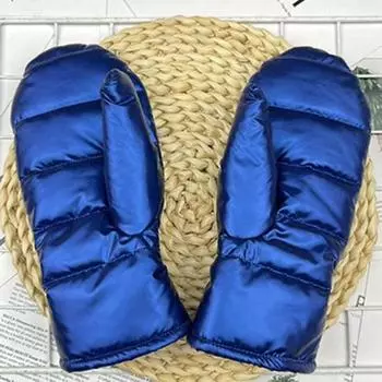 1 пара зимних велосипедных варежек, ветрозащитные, утолщенные, теплые, водонепроницаемые, унисекс, мягкие, морозостойкие, однотонные, для спорта на открытом воздухе, лыжные перчатки серебряный