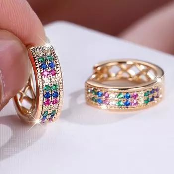 1 пара золотистого цвета, белые, красные, синие, зеленые, разноцветные серьги с камнями, висячие серьги-крючки, свадебные украшения, подарки разноцветный