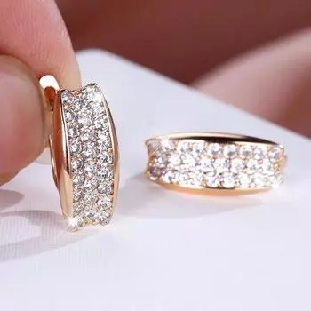 1 пара золотистого цвета, круглые серьги с белым камнем, штабелируемые серьги-капли, висячие серьги-крючки, свадебные украшения, подарки белый