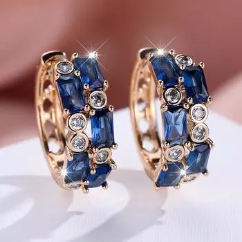 1 пара золотистого цвета, прямоугольные серьги, белые, черные, синие, фиолетовые серьги с камнями, висячие серьги-крючки, свадебные украшения, подарки белый