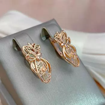 1 пара золотистых длинных висячих сережек с полым цветком, модные женские украшения, креативные необычные милые тонкие серьги-капли золотой