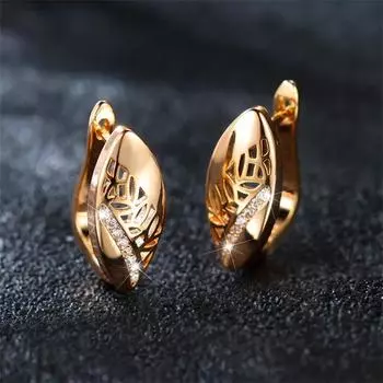 1 пара золотых сережек-подвесок с ажурным узором для женщин, серьги-кольца с кристаллами и цирконами, свадебные украшения белый/золотой