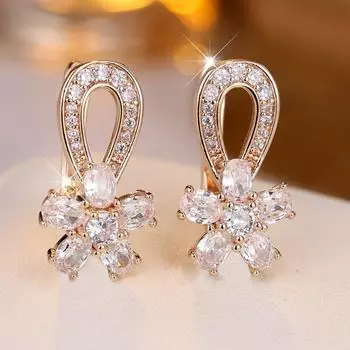 1 пара золотых сережек-подвесок с овальной огранкой и черным цирконием для женщин, изысканные свадебные серьги с кристаллами, ювелирные подарки золотой/чёрный