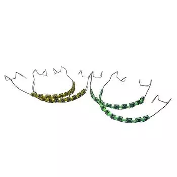 1 пара зубных поддельных брекетов, временное украшение для зубов с крючком и металлической проволокой, цветные металлические скобки, лигатуры, стоматологический инструмент A