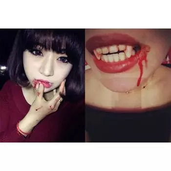 1 пара зубов вампира, клыки, зубные протезы, реквизит для костюма на Хэллоуин, сделай сам, косплей, украшение, декор вставных зубов
