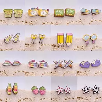 1 параСтуденческие серьги, карандаши, увеличительные стекла, книги, серьги из нержавеющей стали, серьги для учителей открытия сезона