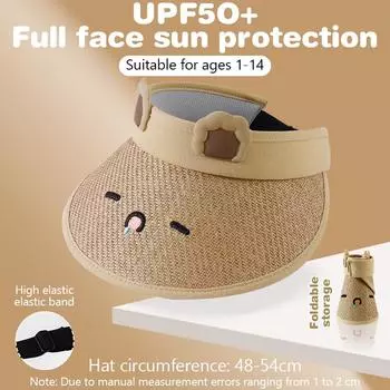 1 Pc Bunny Baby Hat Summer Straw Folding Visor Baby Cap Cute Adjustable Kids Sun Hat For Boys Girls Children Cap