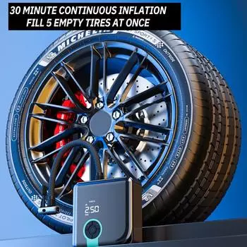 1 PC Car Mounted Wireless Inflation Pump Portable Automatic High Pressure Inflation of Car Tires Compact and Long Lasting чёрный