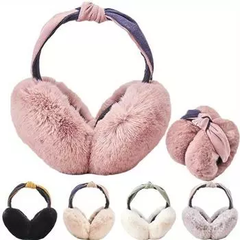 1 шт. наушники, женские наушники, зимние аксессуары, пушистые плюшевые складные наушники для девочек и женщин 1pc розовый