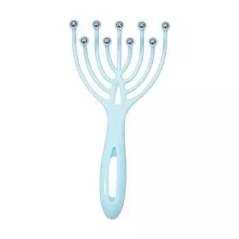 1 Pc Head Massager Scalp Neck Comb Roller Five Finger 9 Claws Steel Ball Hand Held Relax Spa Hair Care for Hair Stress Relief синий