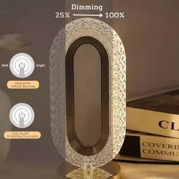 1 Pc Modern Acrylic Touch Controlled Led Table Lamp Usb Powered 3 Color Dimmable Night Light For Bedroom Living Room Decor