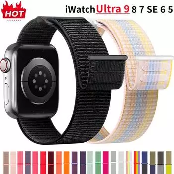 1 Pc nylon Velcro strap suitable for iwatche123456SE breathable and soft men s and women s watch straps 42mm or 44mm or 45mm