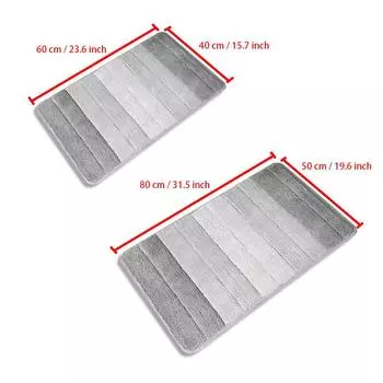 1 Pc Of Polyester Door Mat, Absorbent and Non Slip Bedroom Carpet, Bathroom Floor Mat, Bathroom Decoration Home 400MMx600MM серый