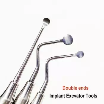 1 pc or 3 pcs Dental Implant Surigcal Excavator Spoon 4mm/6mm Double EndsOral Care Restorative Cavity Tool Round Tip Surgial Tools 1 pc straight