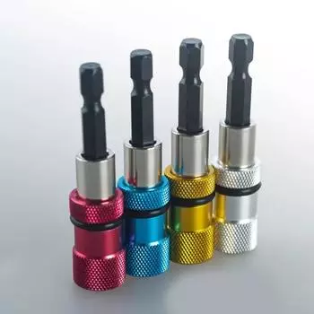 1 PC Stainless Steel Electric Screwdriver Bit Limit Magnetic Connecting Rod Screwdriver Depth Adjustable Extension Rod Tool