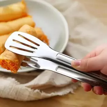 1 PC Stainless Steel Food Tongs 304 Stainless Steel BBQ Kitchen Supplies Bread Steak Tongs Grill Baking Tools