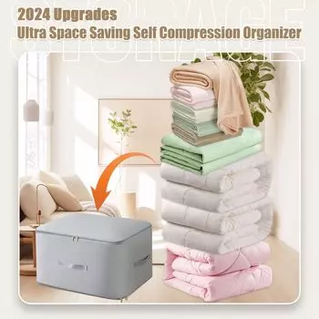 1 pc Ultra Space Saving Self Compression Organizer Upgrades Space Saver Vacuum Storage Bags for Comforter Clothing 52x42x30