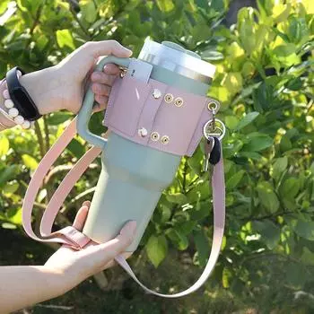 1 Pc Water Bottle Carrier Water Bottle Holder with Adjustable Strap Bottle Sling Holder Cup Accessory for Roller Water Bottles розовый