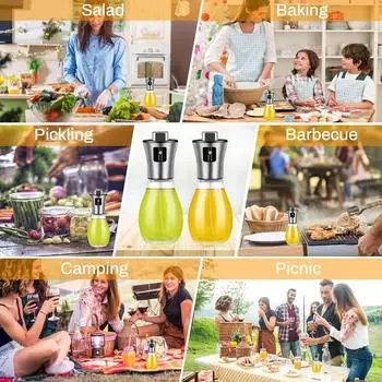 1 pcs Air Fryer Oil Spray, 200 ML Oil and Vinegar Spray, Refillable Clear Oil Bottle Spray, Suitable for Cooking, Grilling Pasta чистый