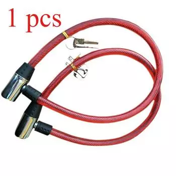 1 шт. Велосипедный замок, круглый проволочный замок, горный велосипед, ключ для мотоцикла, противоугонный замок, кольцевой замок красный