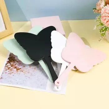 1 pcs Butterfly shaped makeup mirror 4 colors to choose from Carry a small mirror with Multipurpose makeup mirror белый