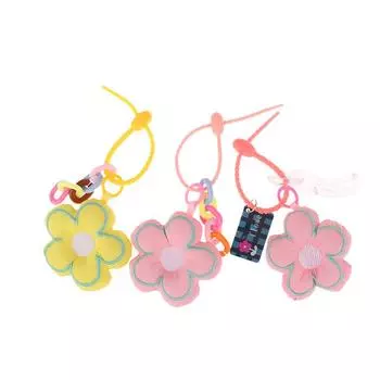 1 Pcs Creative Fabric Flower Keychain Simple Stuffed Pendant Simple Soft Cotton Key Buckle