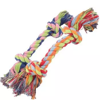 1 Pcs Dog Toys Puppy Bone Cotton Chew Knot Toy Durable Braided Rope Cat Dog Training Toys Pet Supplies Multi-size 18CM