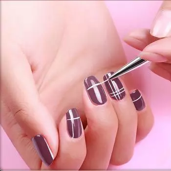 1 PCs Double Head Crystal Handle Drawing Liner Brush Painting Pen Gel Polish Crystal Nail Art Manicure Tools for Beauty Salon чёрный