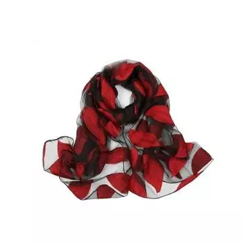 1 Pcs Embroidered Flower Simulation Silk Scarf Transparent Lace Leaf Scarf Sunscreen Shawl Beach Towel Muslim Headscarf красный