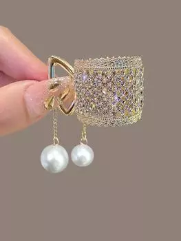 1 Pcs Fashion Exquisite Artificial Pearl Tassel Crystal Hair Claws For Women Girls Party Ponytail Holder Hair Accessories