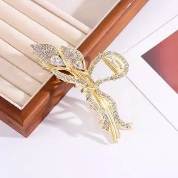 1 Pcs Fashion Light Luxury Gold Full Diamond Hair Claws For Women Girls Party Hair Accessories