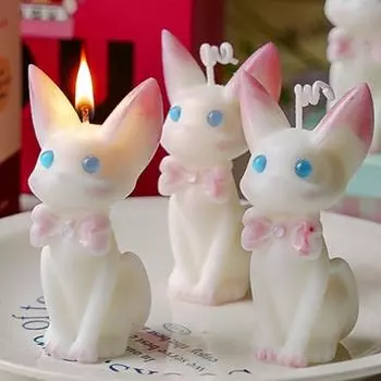 1 шт. Ручная работа, креативная усовершенствованная свеча в форме животного, ароматическая атмосфера, сопровождаемая ручной подарочной имитацией ароматерапевтической свечи в виде котенка 1