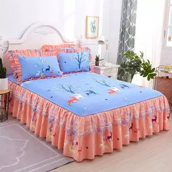 1 Pcs Lace Bed Skirt Princess Ruffle Bedding Sheet Bedspreads Bed Pillowcase For Girl Mattress Cover King/queen Size Pillowcase