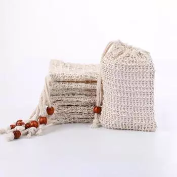 1 шт. натуральный хлопок лен пенящийся мыльный мешок Saver сетчатый массажный отшелушивающий инструмент для мыльных пузырей для купания