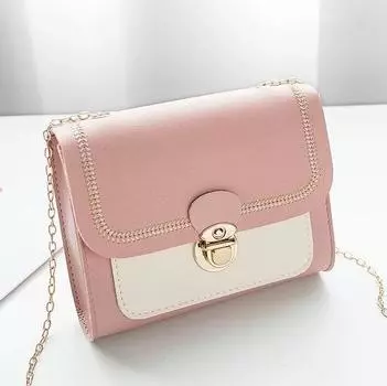 1 Pcs New Korean Style New Fashion Small Square PVC Bag Versatile Ins Color Block Single Shoulder Crossbody Chain for Women s 3